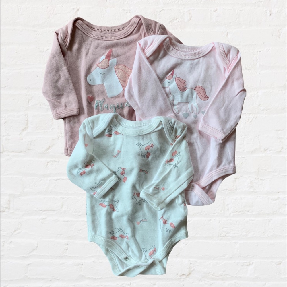 3 Unicorn Bodysuits